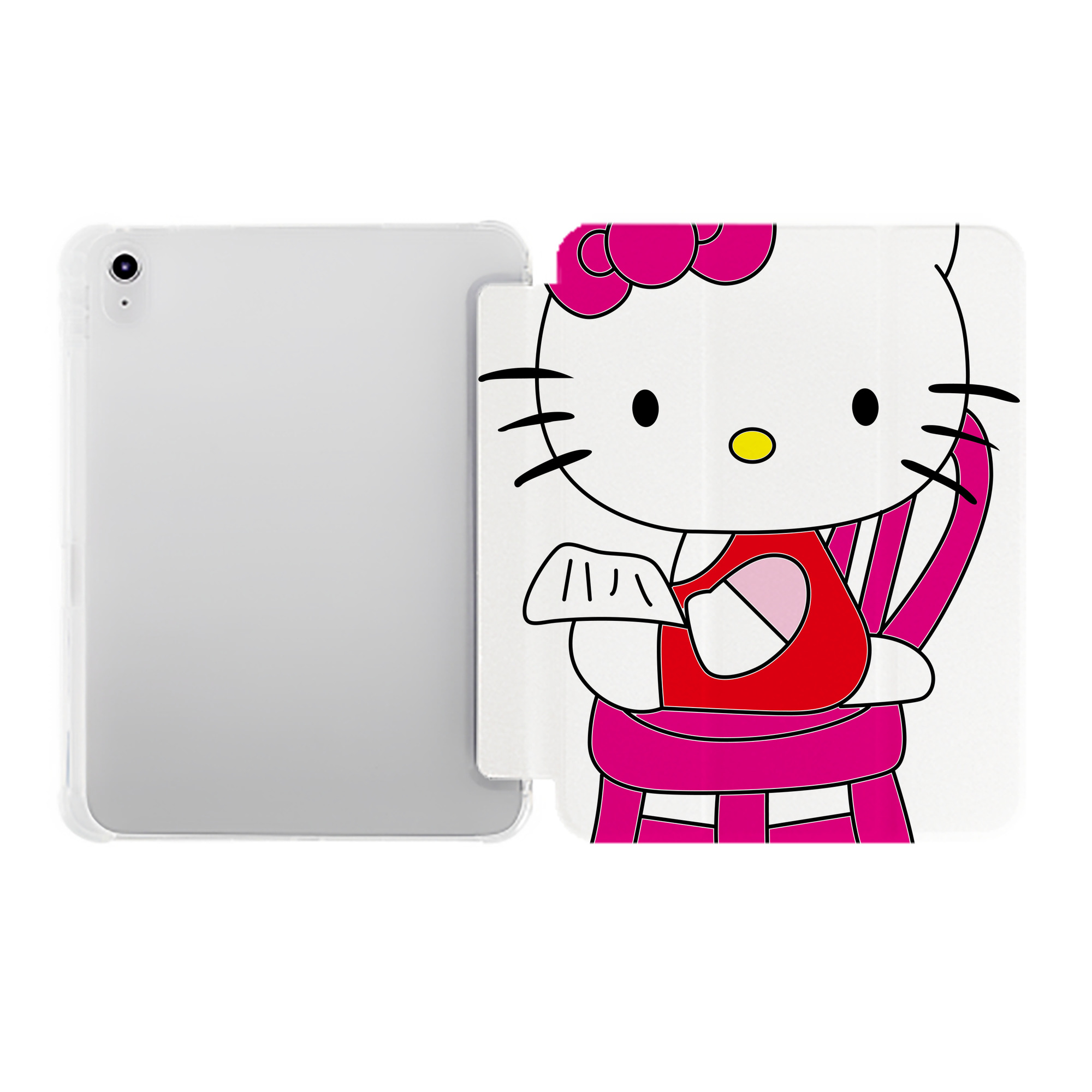 （画像用） Hello Kitty ハローキティ IPad ケース ペン収納付き 三つ折りスタンド PUレザー×シリコン 対応機種9.5/10.5/10.9インチ